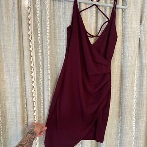 Elegant Burgundy Women's Dress